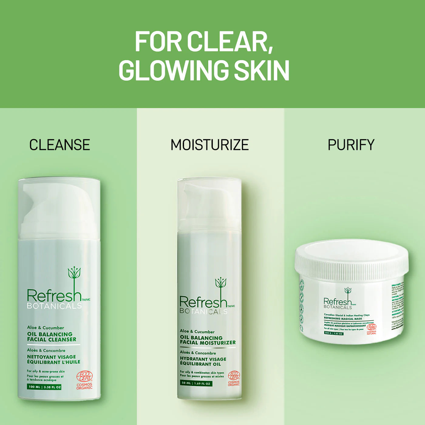 Oil Balancing Facial Moisturizer - Aloe & Cucumber - 50 mL