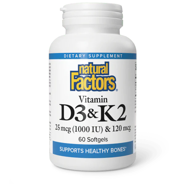 Vitamin D3 + K2 1000 IU /120 Mcg 60 Softgels