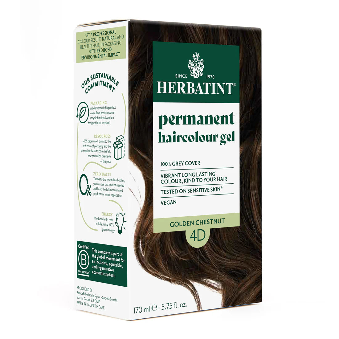 Permanent Hair Color Gel - 4D Golden Chestnut
