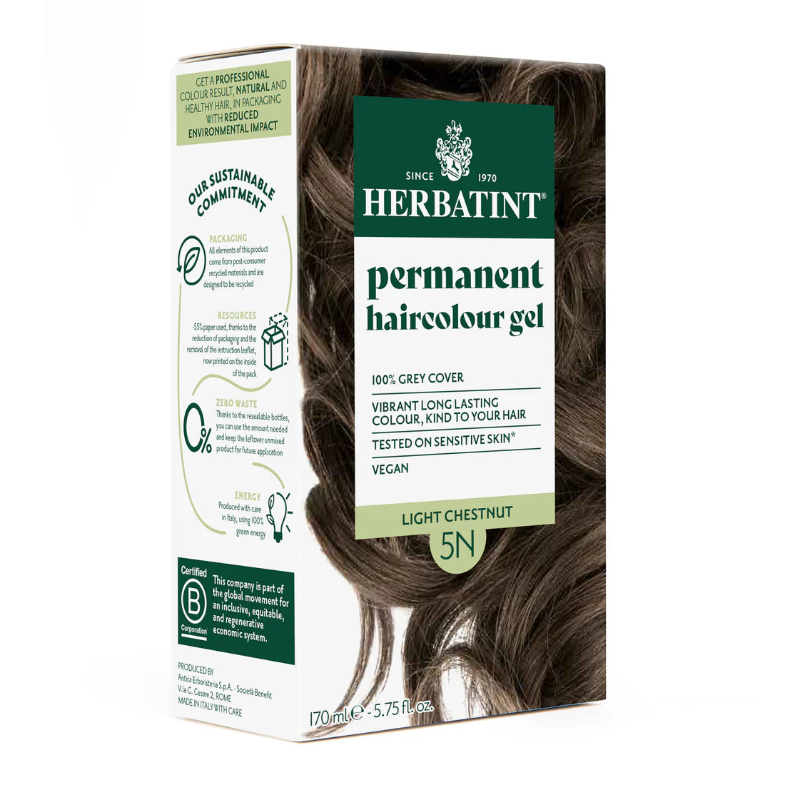 Permanent Hair Color Gel - 5N Light Chestnut