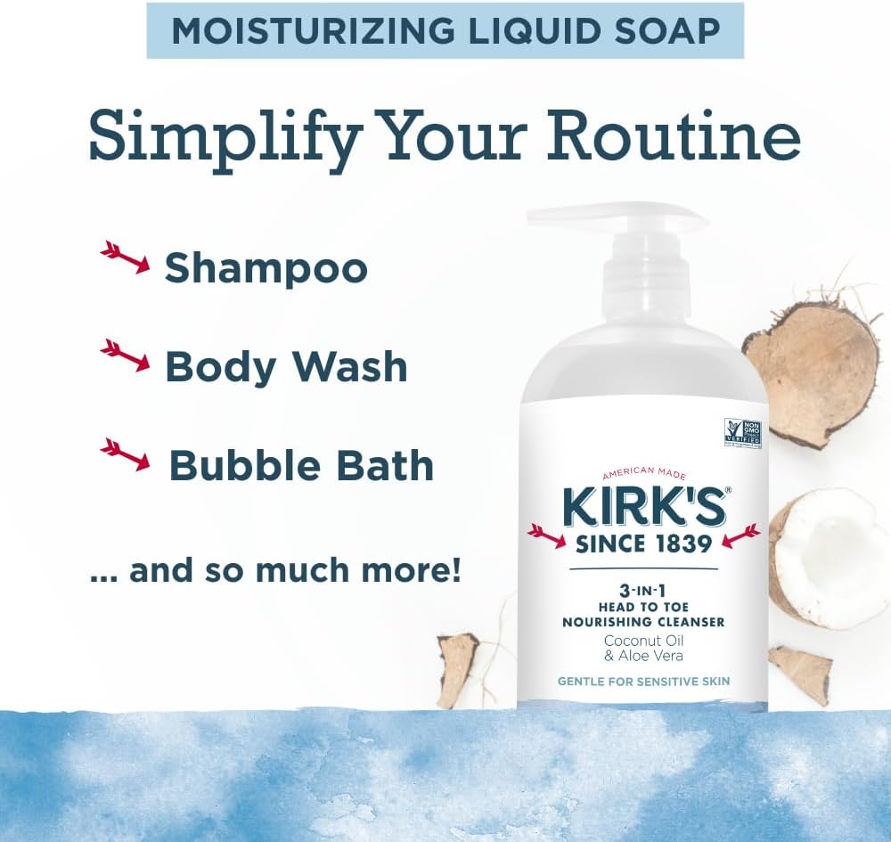 Kirk's Natural 3-in-1 Head to Toe Nourishing Liquid Cleanser