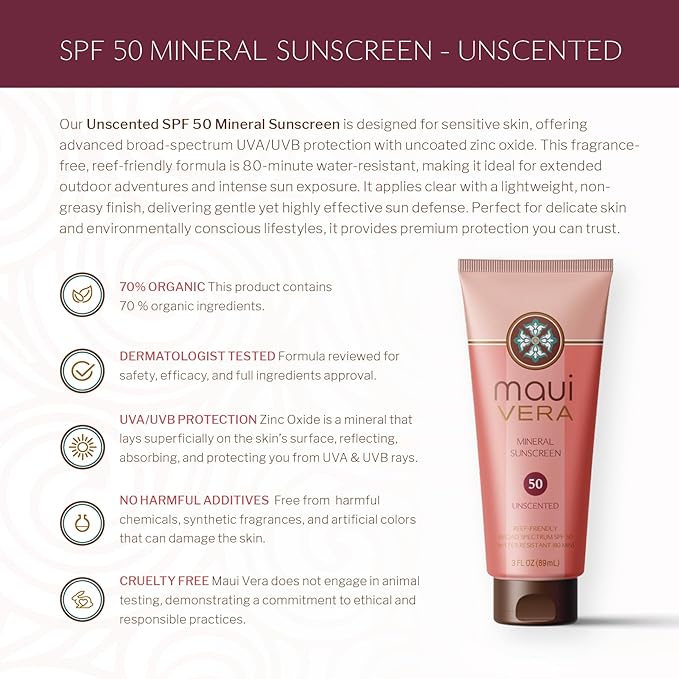 SPF 50 Unscented Mineral Sunscreen