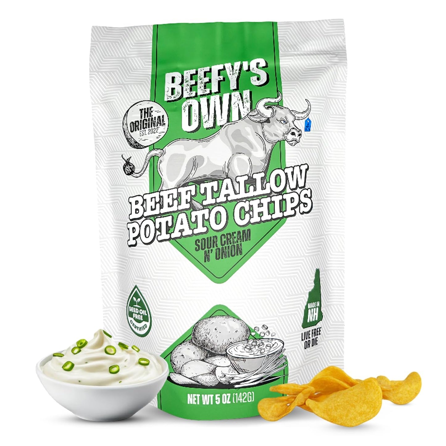 Beef Tallow Potato Chips - Gluten-Free - 5 Oz