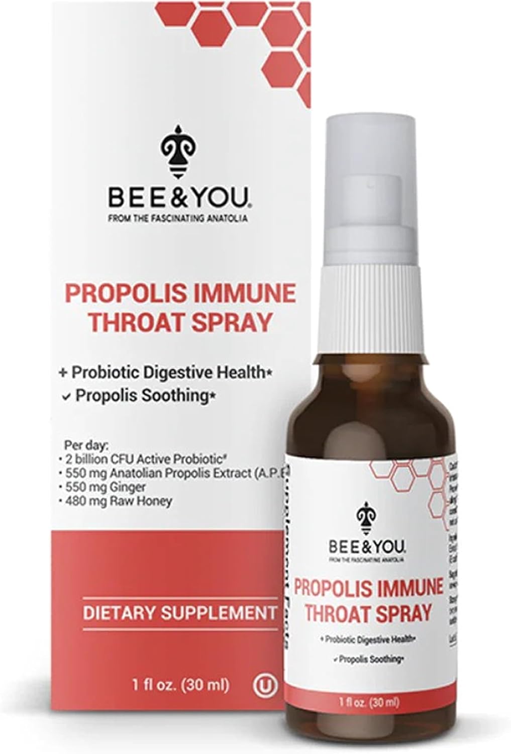 Propolis Probiotic Throat Spray - Immune Support, 1oz