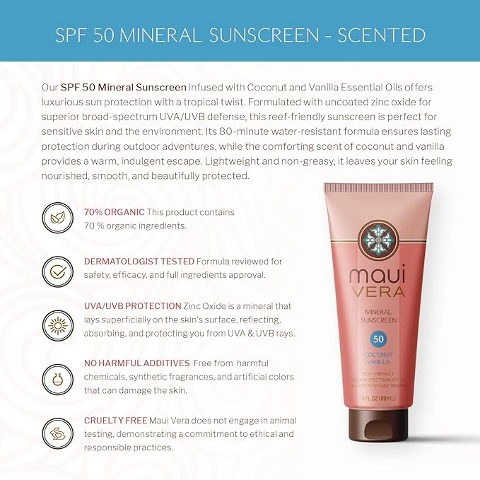 SPF 50 Mineral Sunscreen- Scented