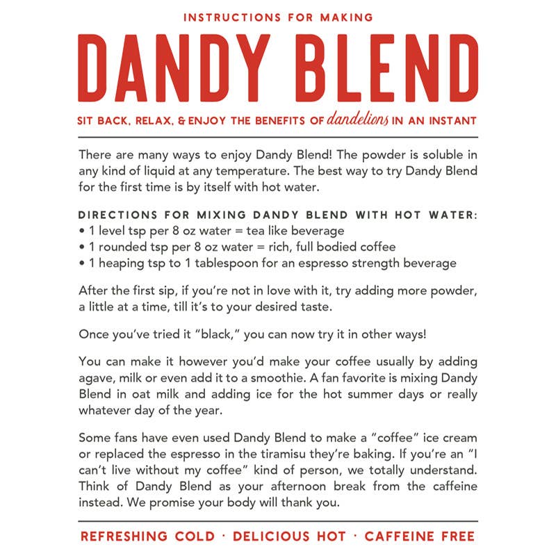 Dandy Blend Coffee Alternative 3.5 oz **Organic