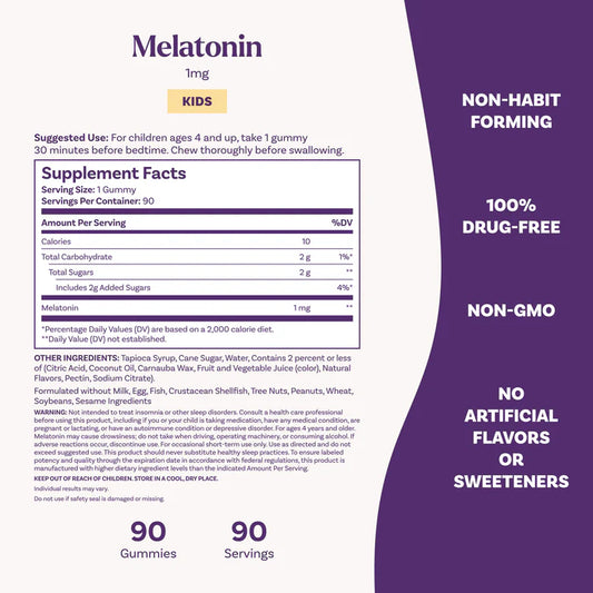 Kids Melatonin Gummies, 1 mg