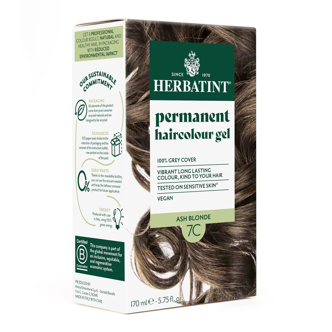 Permanent Hair Color Gel - 7C Ash Blonde