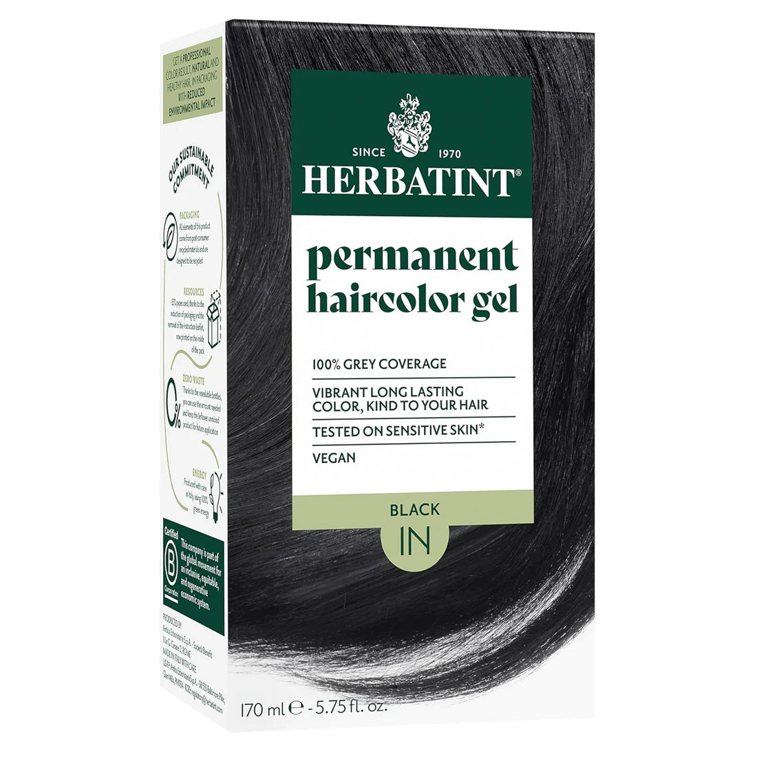 Permanent Hair Color Gel - 1N Black