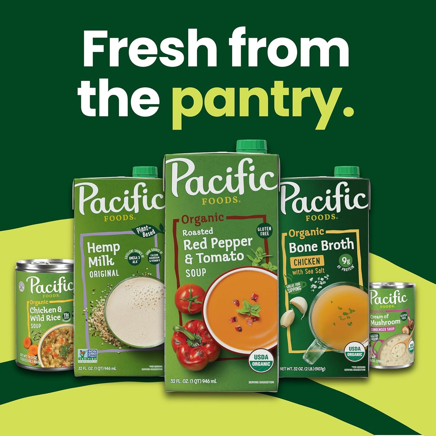 Pacific Foods Organic White Bean Verde Chili, Plant Based, 16.5 oz