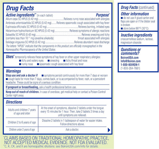 Boiron AllergyCalm Meltaway Tablets