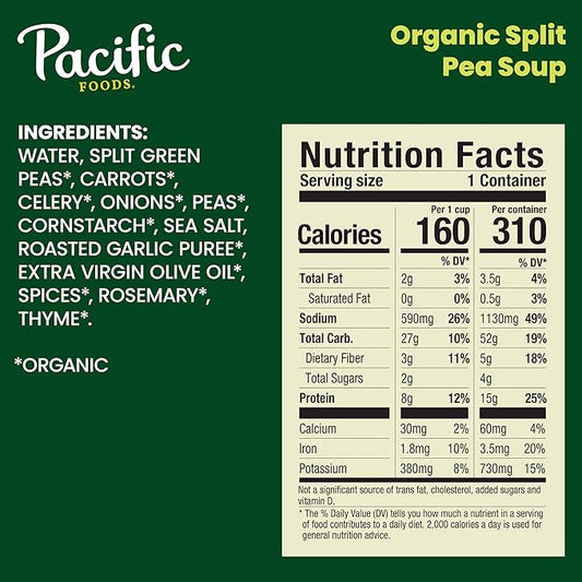 Pacific Foods Organic Split Pea, 16.5 oz