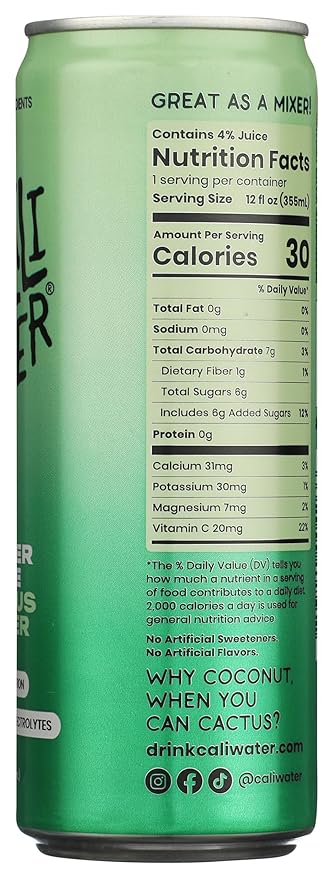 Ginger Lime Cactus Water 12 Oz
