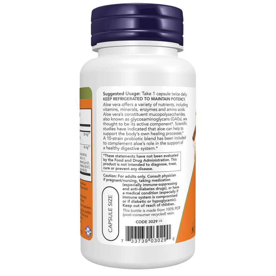 ALOE VERA 10,000 & PROBIOTICS 60 VCAPS-Digestive Support-AlchePharma