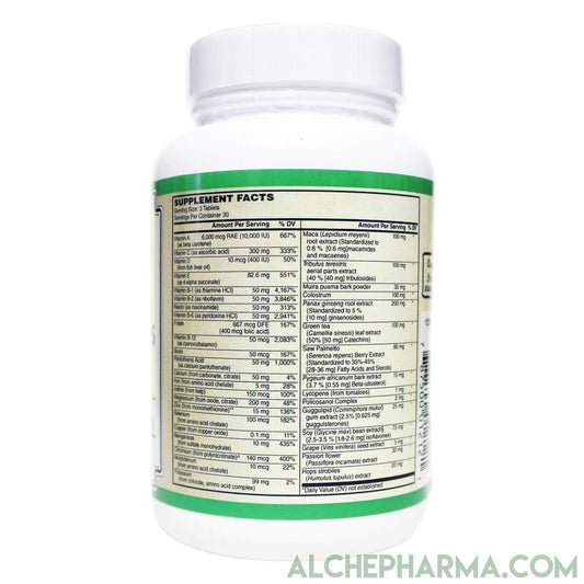 Active Man's Formula 💪- Formulation of Patented & Trademarked botanical extracts, multivitamins, multi-mineral to Support an Active Man's Lifestyle-Multi Vitamin-AlchePharma