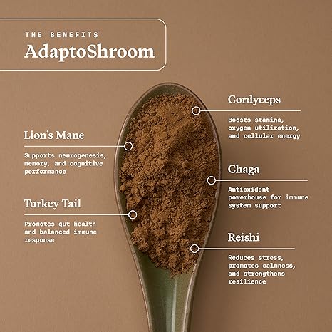 AdaptoShroom! 7 Sacred Msuhrooms For Mind, Body, & Immune Harmony - 105 Grams