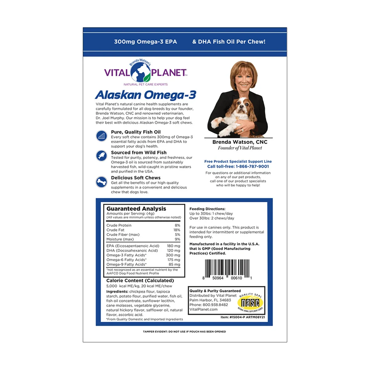 Alaskan Omega-3 for Dogs 30 Chews (Hickory Flavored)-Pet Supplements-AlchePharma