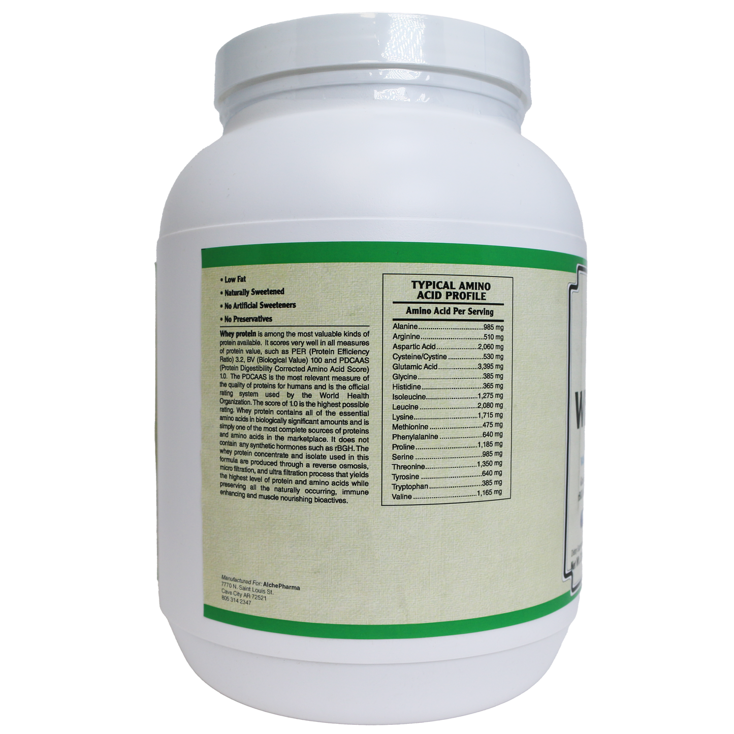 AlchePharma Premium Whey Blend (Concentrate & Isolate) - Natural Vanilla-Protein Powders-AlchePharma