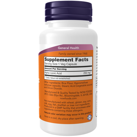 Alpha Lipoic Acid 250 mg Veg Capsules-Antioxidants-AlchePharma