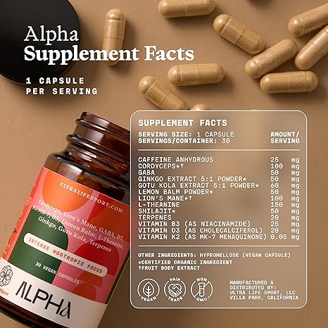 Alpha - Intense Nootropic Focus - 30 Capsules