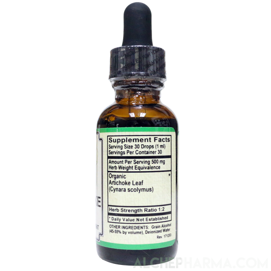Artichoke Liquid Tincture ( Organic Artichoke Leaf ) 500 mg Equivalence per serving Parve K-1604-Herb Tincture-AlchePharma