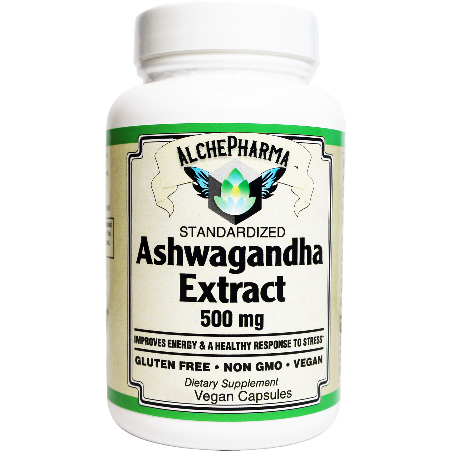 Ashwagandha Extract Capsules Standardized to 7% Withanolides, Vegan-Ayurvedic-AlchePharma