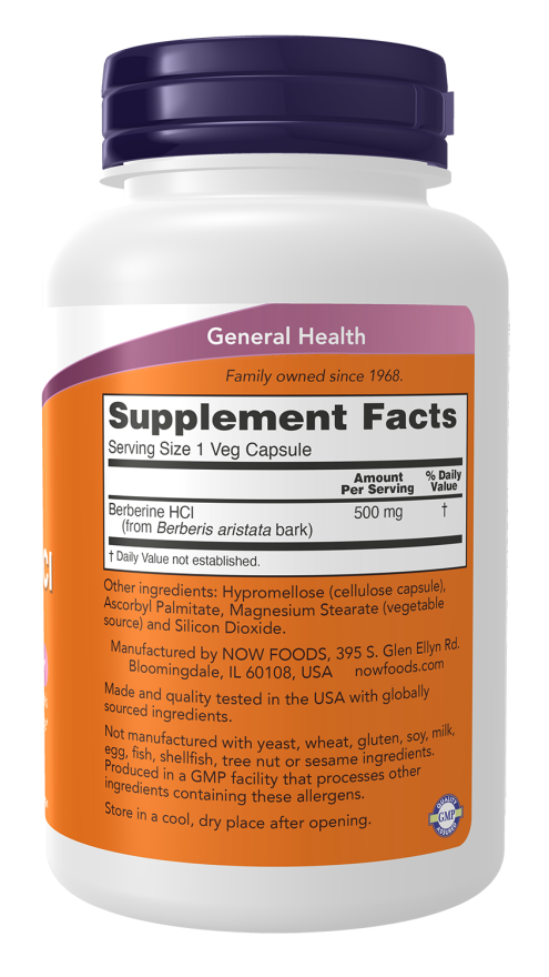 Berberine HCl 500 mg Veg Capsules