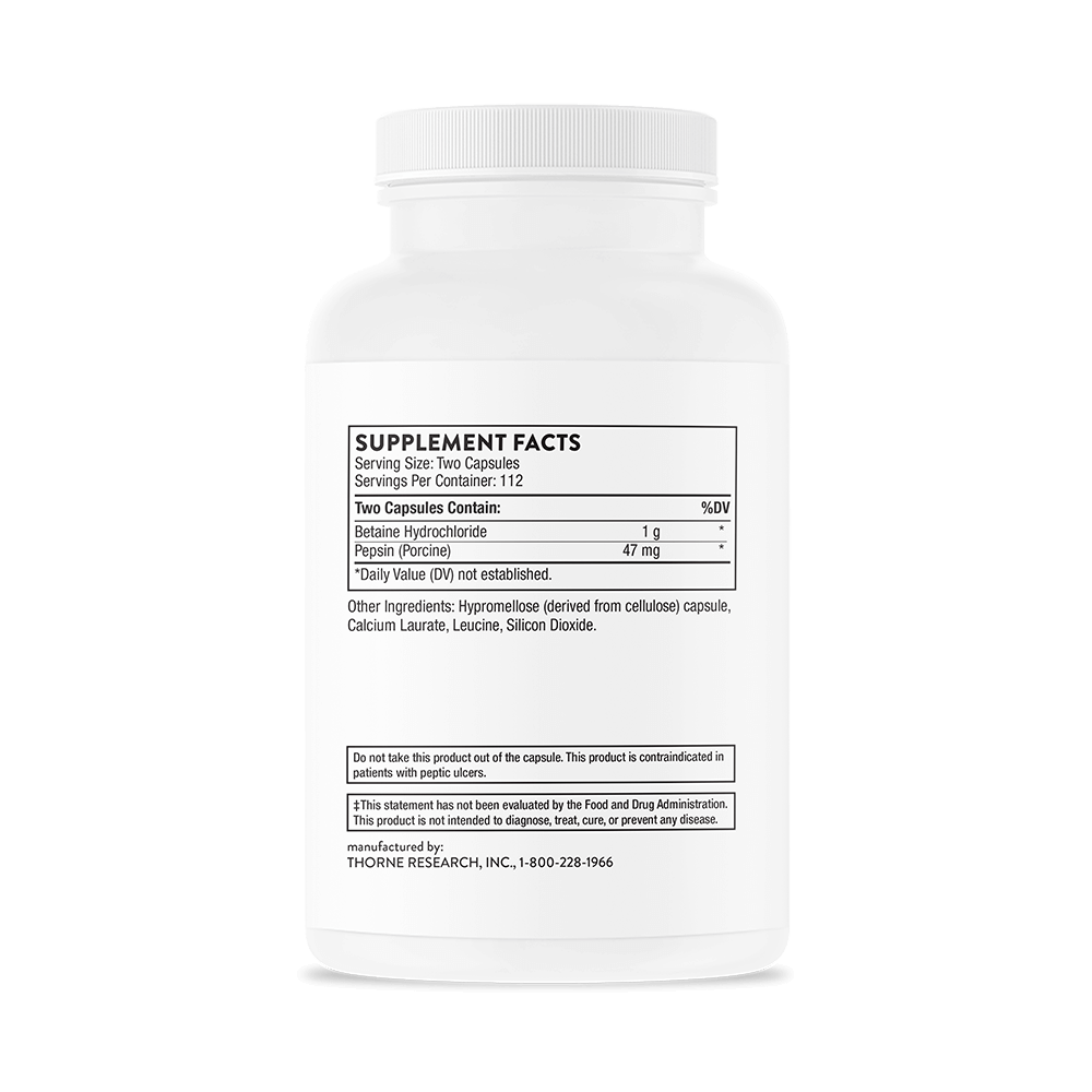 Betaine HCL & Pepsin 225 Capsules-Digestive Support-AlchePharma