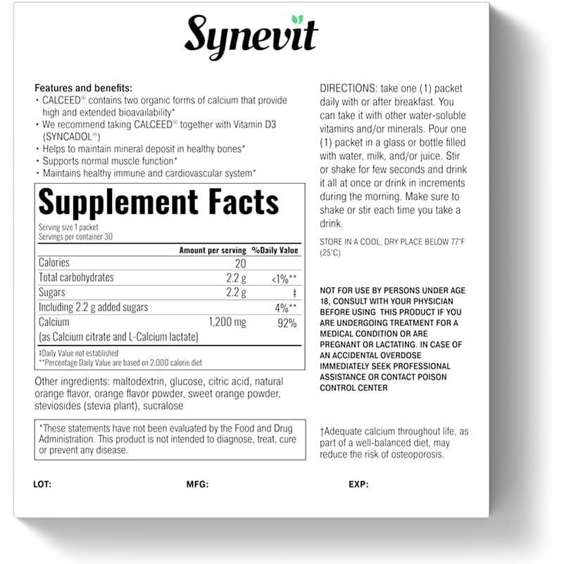 Calceed - 1,200 Mg Calcium Powder Packets (2 Sizes)-Minerals-AlchePharma