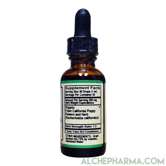 California Poppy Tincture From Organic Flowers ( True Eschscholzia Californica )-Herb-AlchePharma