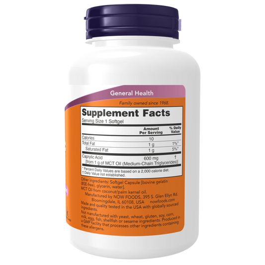 Caprylic Acid 600 mg Softgels-Digestive Support-AlchePharma