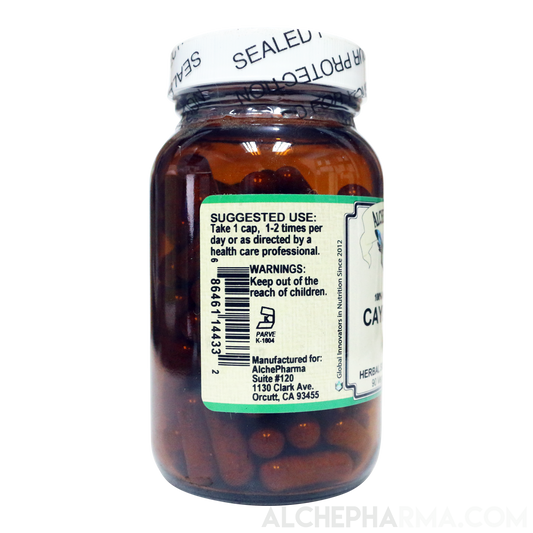 Cayenne Fruit - Organic 500mg Capsicum Annuum PARVE K-1604 - Vcaps-Herbs-AlchePharma