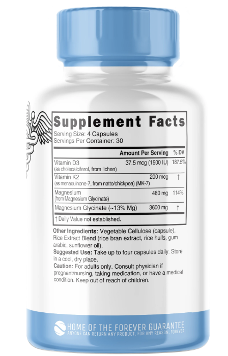 D3K2 Magnesium Glycinate complex, 120 ct