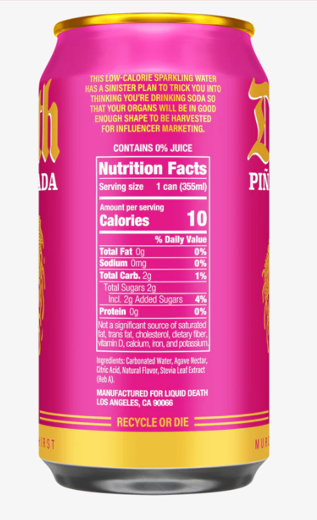 Liquid Death Piña Killada Soda-Flavored Sparkling Water - 12 fl oz