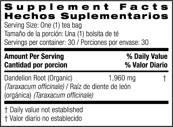 Dandelion Root Tea - 30 Tea Bags