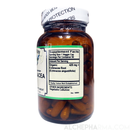 Echinacea 100% Vegetarian Organic Echinacea Angustifolia 420 mg. Vcaps PARVE K-1604-Vitamins & Supplements-AlchePharma