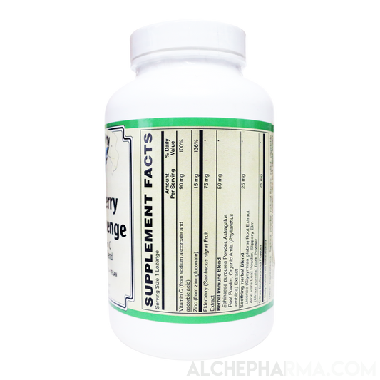 Elderberry Zinc Lozenges w/Licorice, Aloe, Slippery Elm and More-Vitamins & Supplements-AlchePharma
