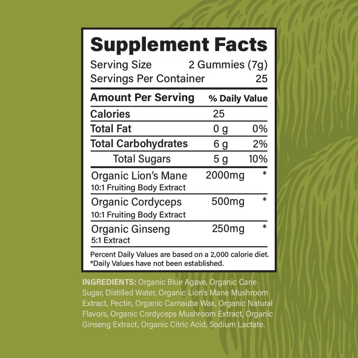 Focus Mushroom Gummy Lemon Lime Lift (30ct jar)