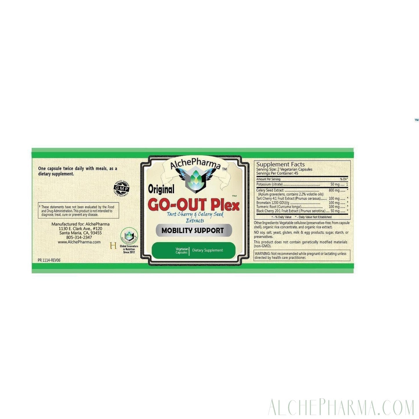 GO-OUT PLEX Joint & Circulatory Support w/ Tart Cherry and Celery Seed Extracts-Joint Health-AlchePharma
