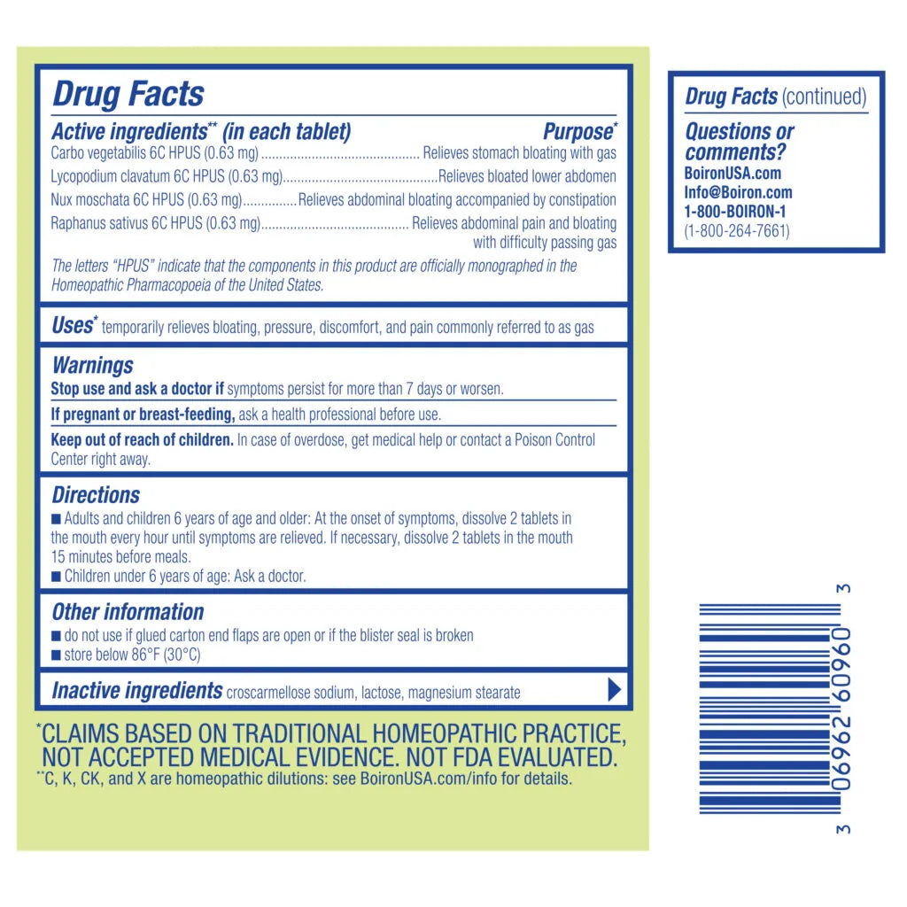 Gasalia - Gas Relief Homeopathic - 60 Meltaway Tablets