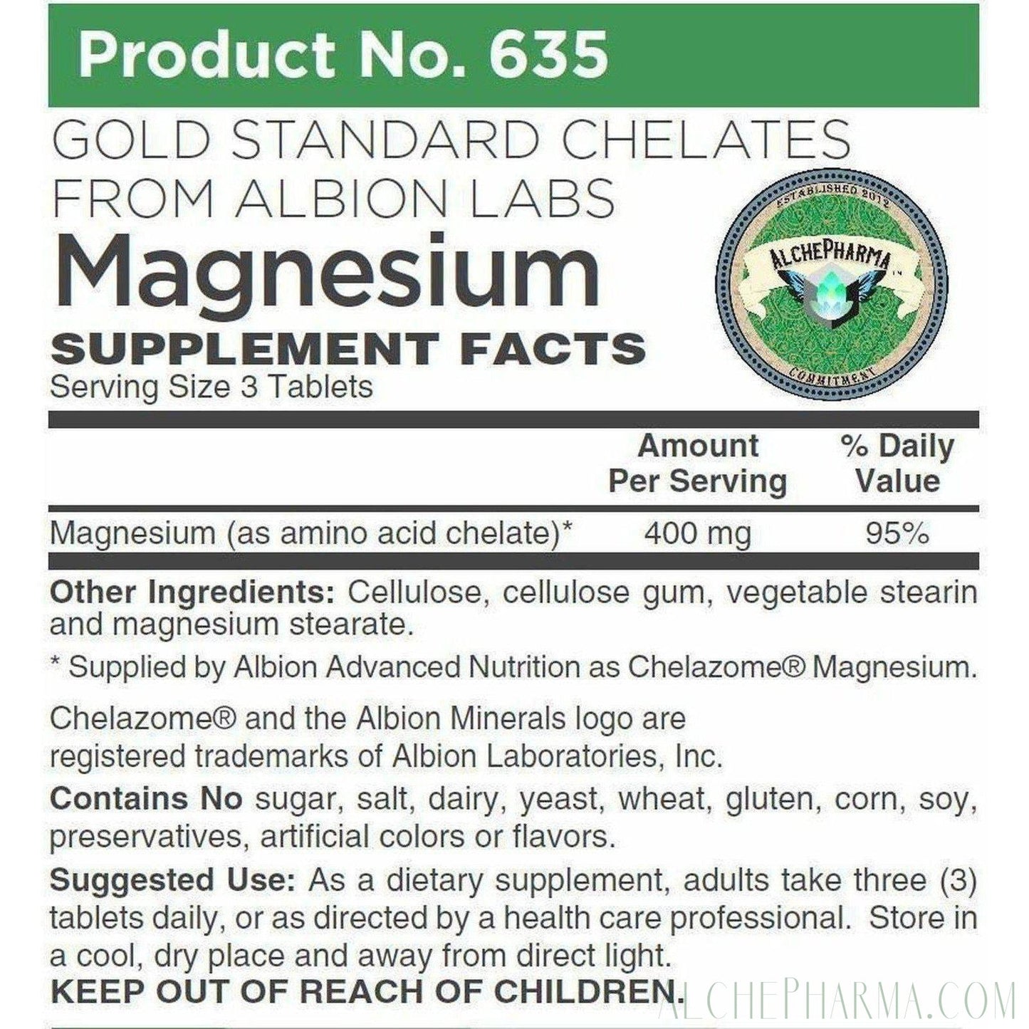 AP Gold Standard Albion Chelazome Magnesium 90 Tablets. - AlchePharma