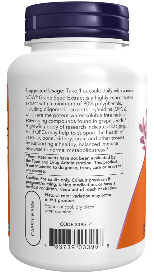 Grape Seed Extract, Maximum Strength 500 mg Veg Capsules