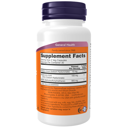 HYALURONIC ACID 50MG + MSM 120 VCAPS-Joint Products-AlchePharma