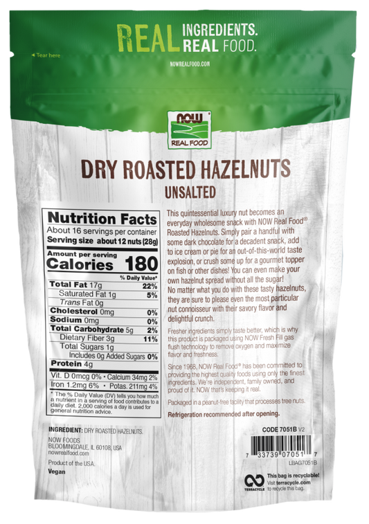 Hazelnuts, Dry Roasted & Unsalted