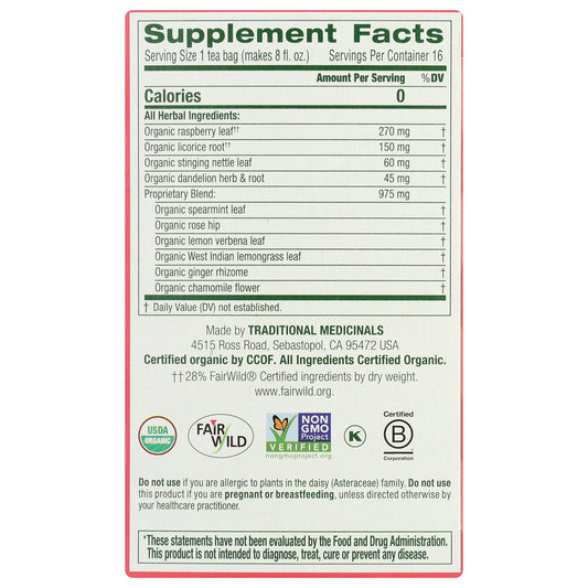 Healthy Cycle Tea - Raspberry Leaf, Organic-Herbal Teas-AlchePharma