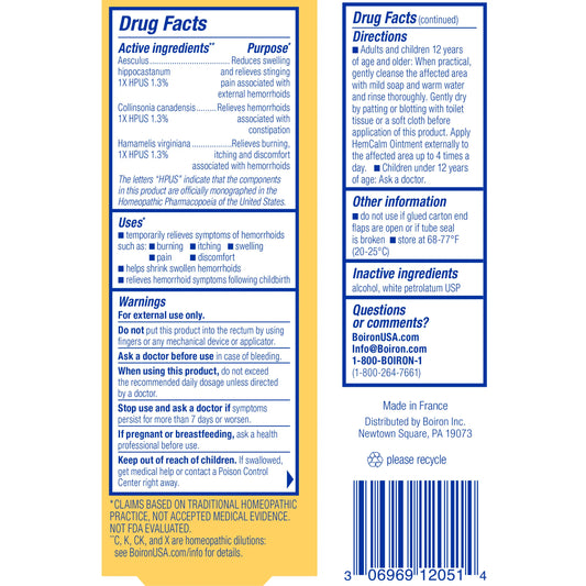 HemCalm® Ointment - Homeopathic Hemorrhoid Relief