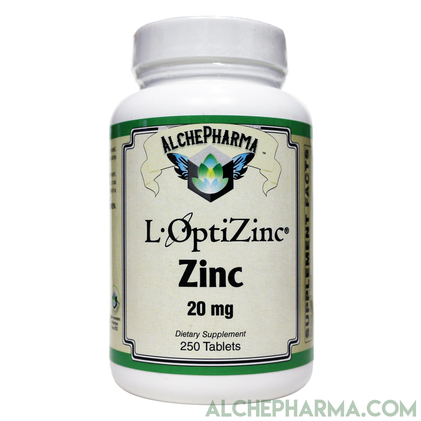 L-OptiZinc® 20mg Zinc as Mono-Methionine, not affected by dietary fiber and does not have a negative effect on copper absorption/status.-Minerals-AlchePharma