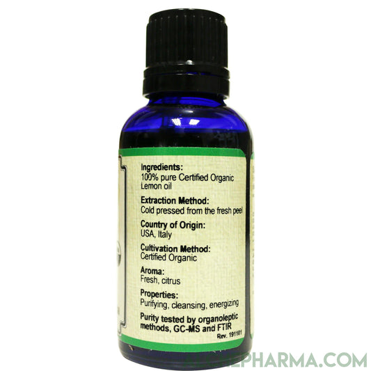 Lemon Essential Oil USDA Certified Organic 100% Pure (From Peel) Citrus Limonum-Essential Oil-AlchePharma