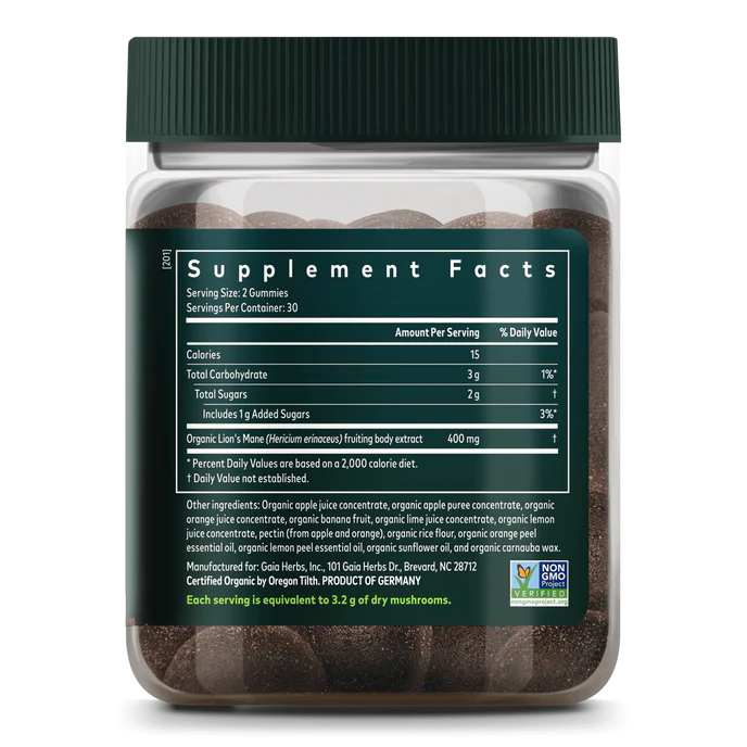 Lion's Mane Mushroom Gummies - Gaia Herbs