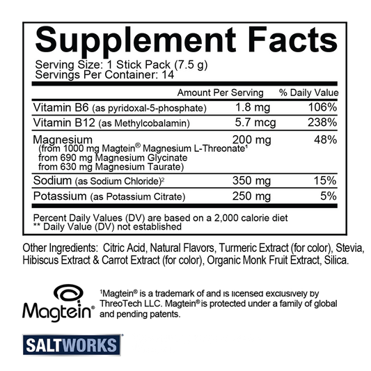 MagTech Hydrate Drink Mix- Magnesium + Electrolytes + B Vitamins, Citrus Splash - 14 Sticks